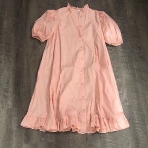 Ruffle puff sleeved dress